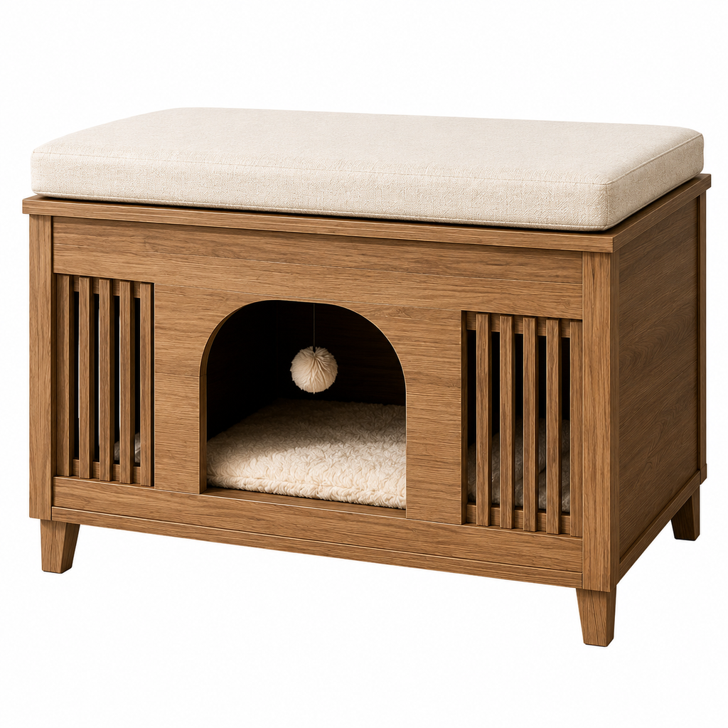 navioralife™ HavenNes Elevated Cat Lounge & Storage Bench